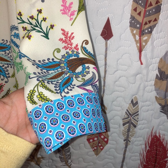 Talbots Floral Long Sleeve Blouse Large petite - Picture 5 of 12